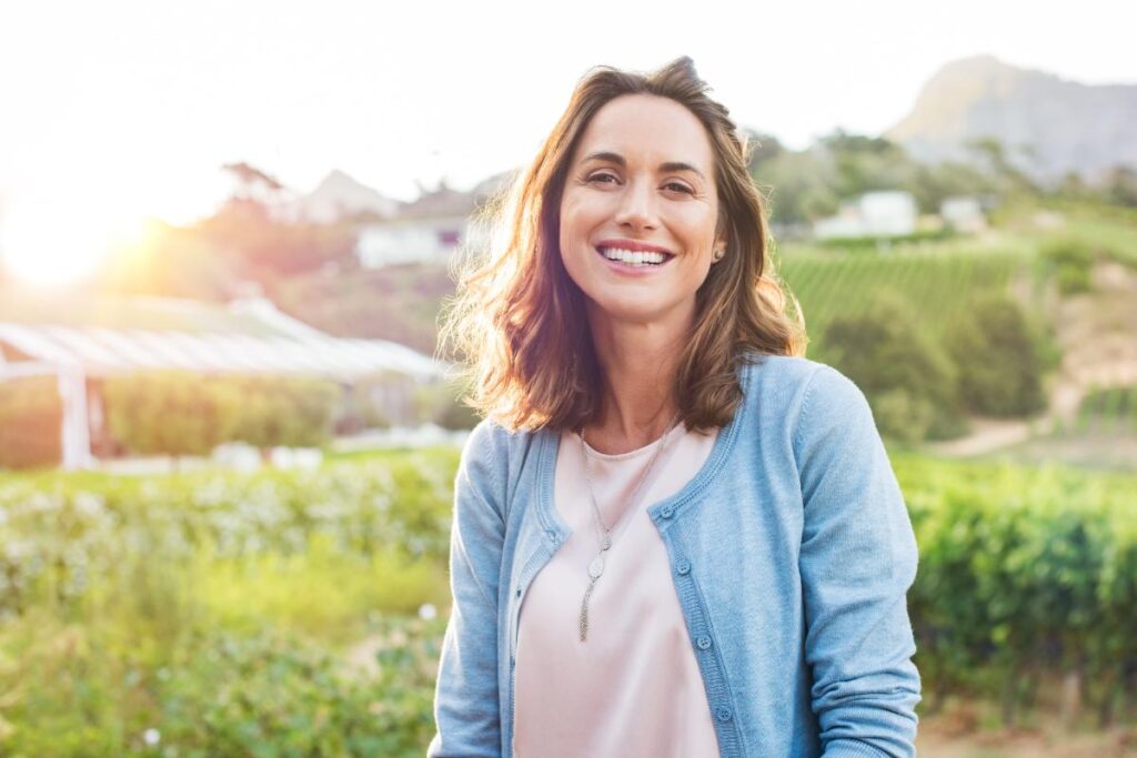 woman smiling