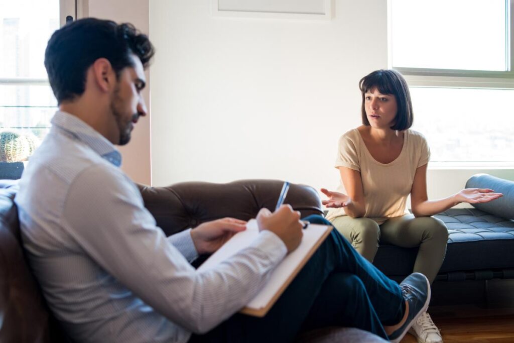 Woman in cognitive behavioral therapy