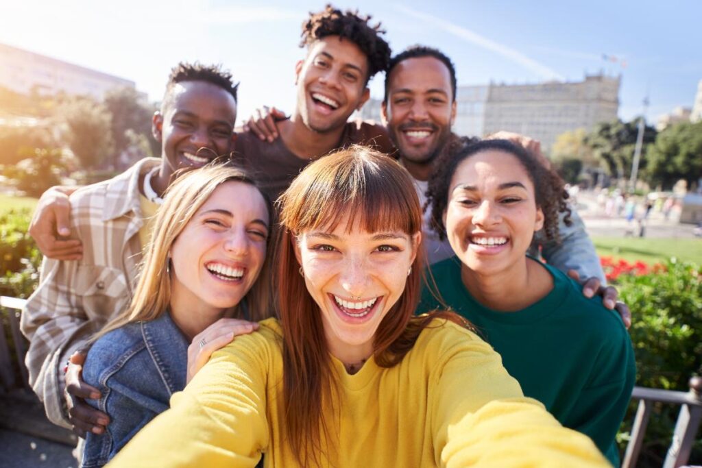 a group of people smiling take a selfie during an iop treatment near manchester pa