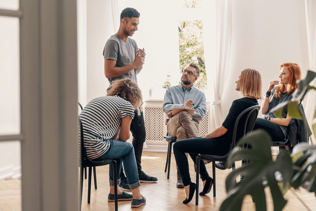 A man shares his experiences with the friends he's made in the alumni rehab program in Mechanicsburg.