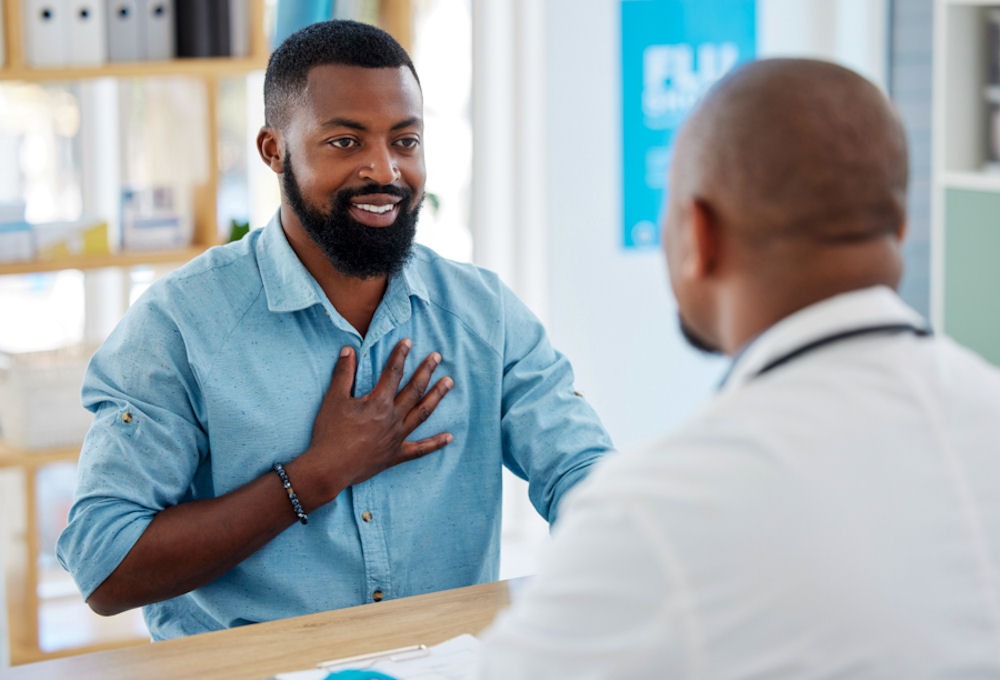 a man speaking during a detox consultation